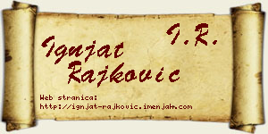 Ignjat Rajković vizit kartica